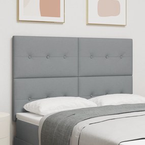 Cabeceira VidaXL Botões Estofada Cinza Claro 160 cm Tecido