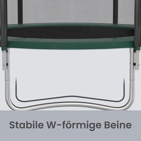 Trampolim de 244 cm, de jardim para crianças com rede de segurança e cobertura lateral Verde escuro