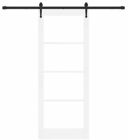 Porta Deslizante vidaXL com Ferragens Conjunto Branco 83x211 cm Madeir