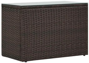 5 pcs conjunto lounge jardim c/ almofadões vime PE castanho