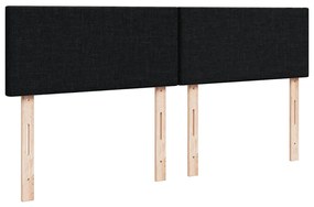Cama com molas/colchão 140x190 cm tecido preto