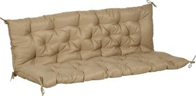 Outsunny Almofada colchão assento e encosto para banco de jardim balanço sofá 3 lugares grande conforto 150 x 98 x 8 cm caqui claro | Aosom Portugal