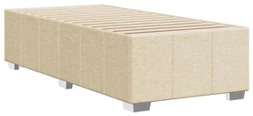 Estrutura de cama sem colchão 90x190 cm tecido creme