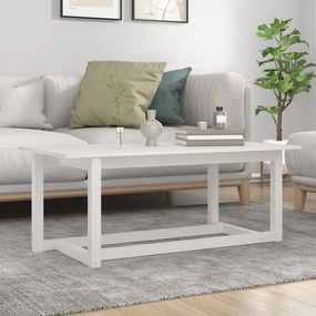 Mesa de centro 110x55x45 cm madeira de pinho maciça branco