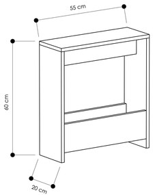 Mesa de Apoio Simpi – Branco – 55x60x20 cm | Tribo Home