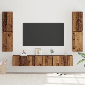 vidaXL Conjunto de móvel de TV 7 pcs Madeira Antiga 80 x 30 x 30.5 cm