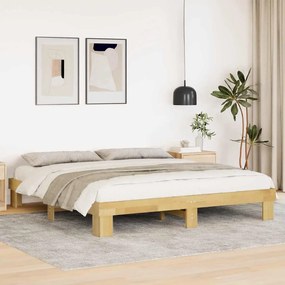 vidaXL Estrutura de cama sem colchão 200x200 cm maciça de carvalho