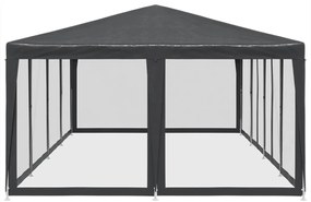 Tenda p/ festas 12 paredes laterais malha 8x4 m PEAD antracite