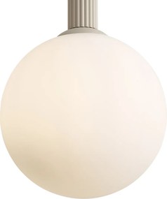 Candeeiro Pendente Escandinavo Bege com Vidro Opalino - Polly