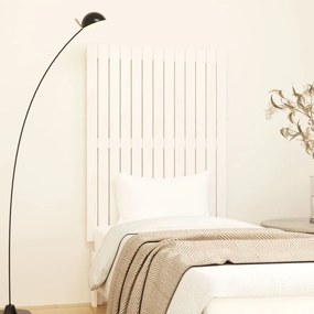 vidaXL Cabeceira de parede 82,5x3x110cm madeira de pinho maciça branco