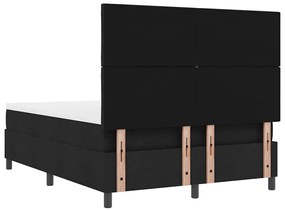 Cama Box com Colchão e Banco Preto 140x200 cm Tecido