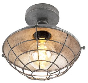 Luminária de teto industrial prata antiga 25,5 cm - Course