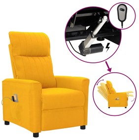 vidaXL Poltrona elétrica de massagens tecido amarelo