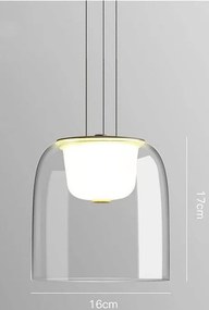 Candeeiro de Teto WITTEN – Ø16x17 cm – Metal e Vidro Transparente com