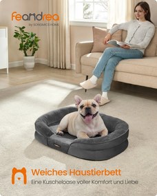 Cama para cães de tamanho médio 76 x 51 x 18 cm cinza ardósia