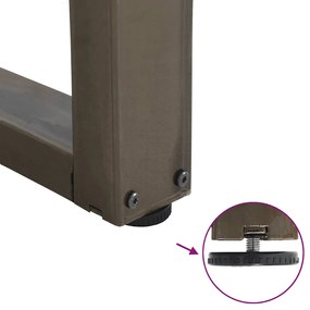 Pés para mesa de jantar em formato de V, 2 peças, aço natural, 60x(72-