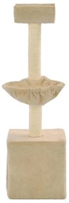 Árvore para gatos c/ postes arranhadores sisal 105 cm bege