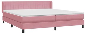 Cama com molas/colchão rosa 180x220 cm veludo