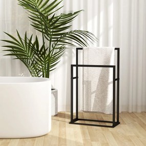 336127 vidaXL Toalheiro independente 48x24x78,5 cm ferro preto