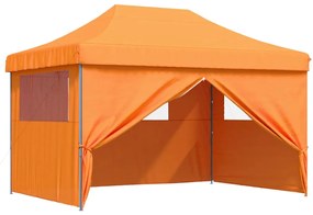 Tenda para festas pop-up dobrável c/ 4 paredes laterais laranja
