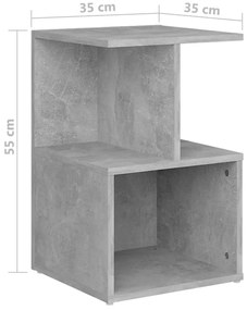 Mesas de cabeceira 2 pcs derivados de madeira cinzento cimento