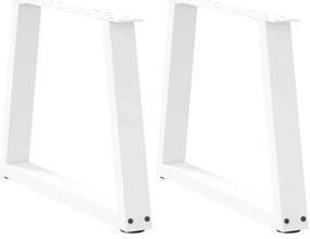 vidaXL Pés para mesa de centro em V, 2 peças, branco, 50x (42-43,3) cm, aço