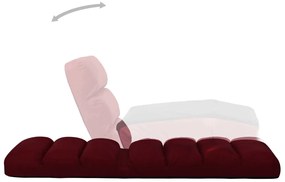 Colchão dobrável couro artificial vermelho tinto