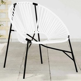 vidaXL Cadeira de jardim em forma de ovo vime PE preto e branco