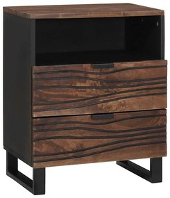 vidaXL Armário de Cabeceira com gaveta Nogueira 50 x 33 x 62 cm