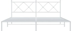 Estrutura de cama com cabeceira 180x200 cm metal branco
