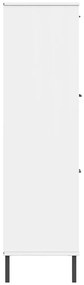 Estante pernas metal 90x35x128,5 cm madeira maciça OSLO branco