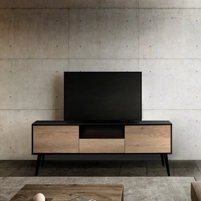 Móvel de TV "Maxim" – Preto &amp; Taupe – 160 x 58 x 41 cm – Design Modern