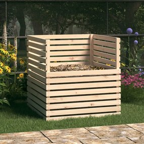 vidaXL Caixote de compostagem 100x100x102 cm madeira de pinho maciça