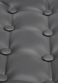 Banco de bar Dublin em couro sintético 62 x 103-123 x 55 cm Cinzento