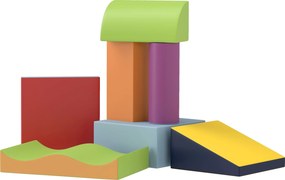 HOMCOM Conjunto de 7 Blocos de Espuma para Crianças 1-3 Anos, Blocos de Psicomotricidade e Construção, 60x40x11 cm, Multicolor | Aosom Portugal