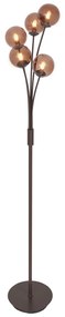 Candeeiro de pé de design bronze com vidro bronze 5 luzes - Athens Design