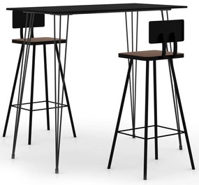 3 pcs conjunto de bar preto