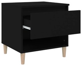Mesas de cabeceira 2 pcs 50x46x50 cm derivados de madeira preto