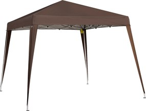 Outsunny Tenda Dobrável Pop-Up 2,4x2,4 m Tenda de Jardim para Campismo Festas e Eventos em Aço e Oxford Marrom | AOSOM Portugal