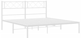 Estrutura de cama com cabeceira 120x200 cm metal branco