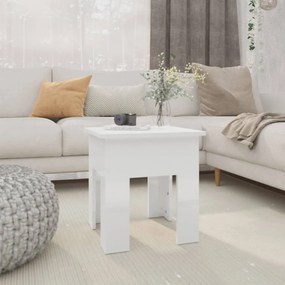 vidaXL Mesa de centro 40x40x42cm derivados de madeira branco brilhante