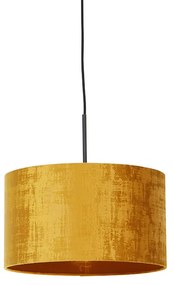 Candeeiro de suspensão moderno preto com cúpula amarela 35 cm - Combi Moderno