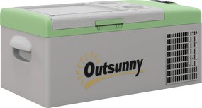 Outsunny Geladeira para carro, Caixa Térmica, 16L, -20℃ a 10℃, ECO/MAX, 60x32x26cm, Verde/Cinza | Aosom Portugal