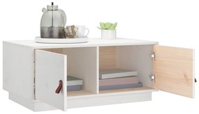 Mesa de centro 80x50x35 cm madeira de pinho maciça branco