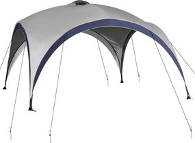 Outsunny Pavilhão de Jardim Tenda de Jardim Tenda para Festa Proteção Solar resistente às intempéries Estrutura metálica + Poliéster Creme branco + Azul 4 x 4 x 2,5 m | Aosom Portugal