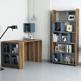 Secretária de Estudo e Estante Box – Nogueira – Secretária: 120x75x65