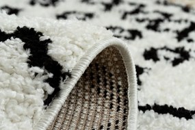 Tapete PROMO BERBER SAFI N9040 branco/preto Franjas berbere marroquino shaggy