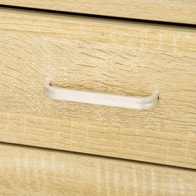 Vinsetto Bloco de Gavetas Móvel Auxiliar com 4 Gavetas Bancada Superior de Armazenamento 4 Rodas e 2 Freios para Estúdio Escritório 40x36x65cm Carvalho