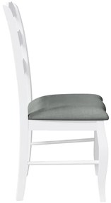 Cadeiras de jantar com almofadões 2 pcs madeira maciça branco