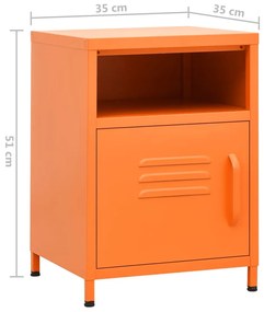 Mesa de cabeceira 35x35x51 cm aço laranja